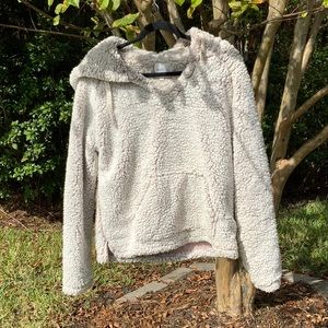 THREAD & SUPPLY SHERPA KANGAROO POCKET HOODIE, SIZE LARGE